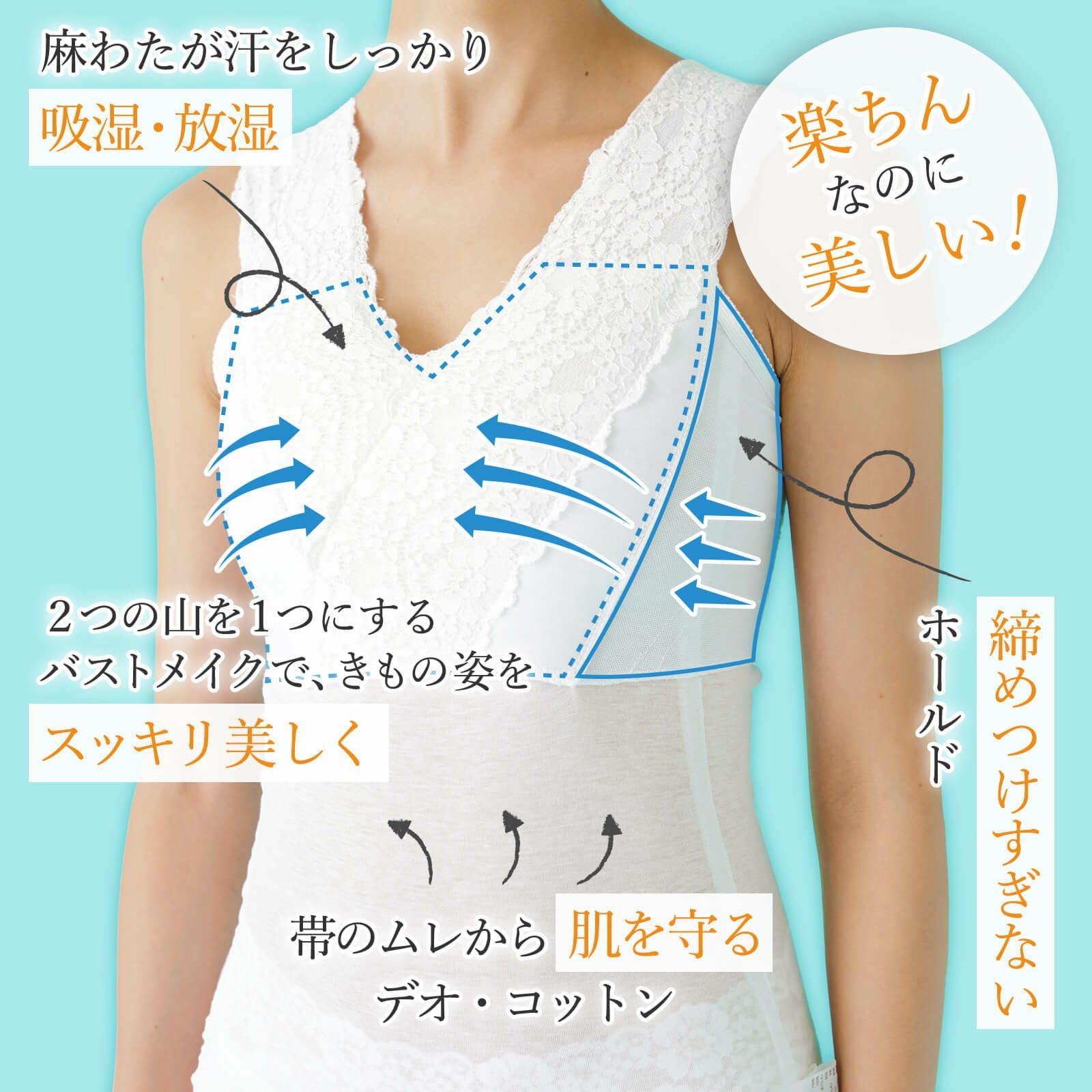 敏感肌の方へタンクトップ型ブラ：くノ一 涼子(くのいち すずこ